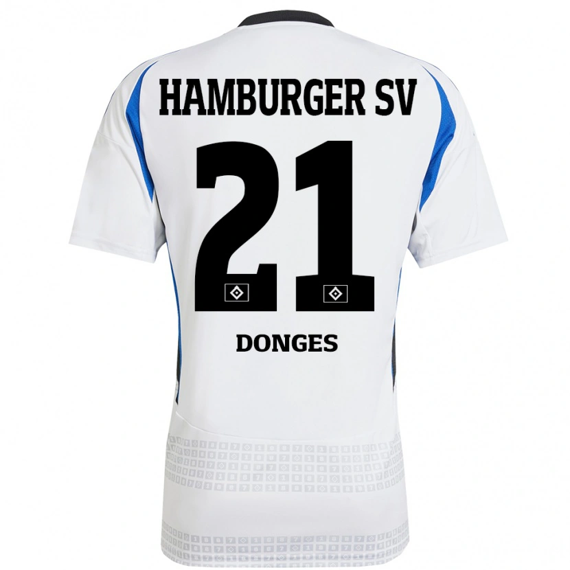 Danxen Mujer Camiseta Jaqueline Dönges #21 Blanco Azul 1ª Equipación 2024/25 La Camisa