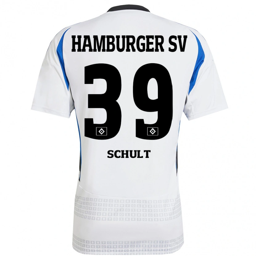 Danxen Mujer Camiseta Almuth Schult #39 Blanco Azul 1ª Equipación 2024/25 La Camisa