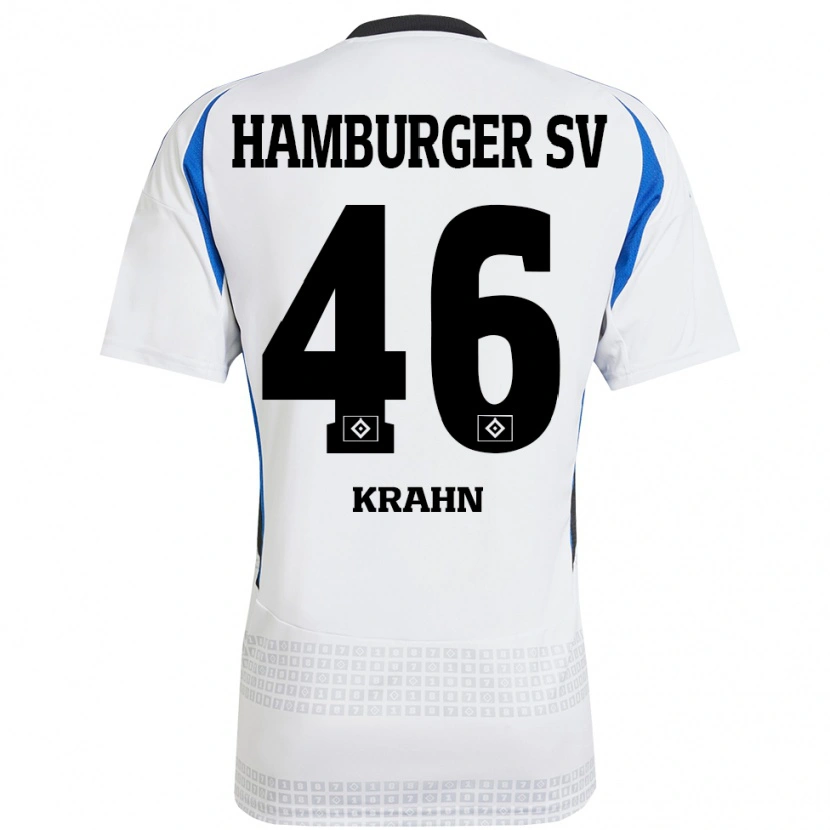 Danxen Mujer Camiseta Elijah Krahn #46 Blanco Azul 1ª Equipación 2024/25 La Camisa