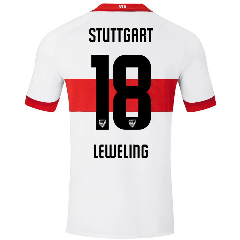 Danxen Mujer Camiseta Jamie Leweling #18 Blanco Rojo 1ª Equipación 2024/25 La Camisa