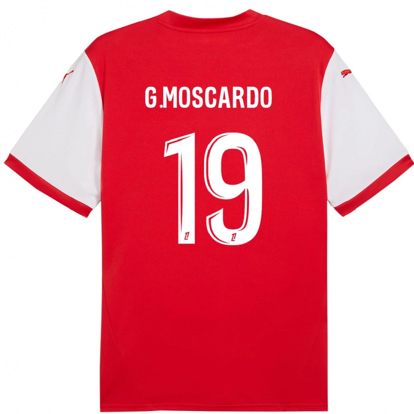 Danxen Mujer Camiseta Gabriel Moscardo #19 Rojo Blanco 1ª Equipación 2024/25 La Camisa