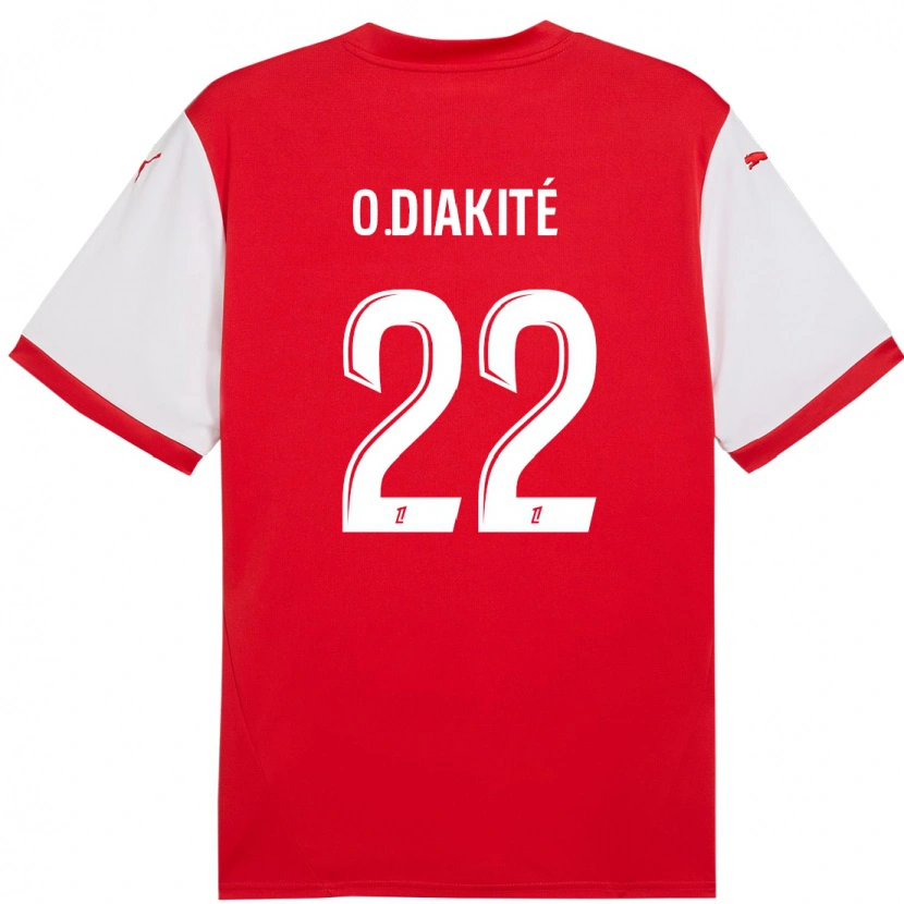 Danxen Mujer Camiseta Oumar Diakité #22 Rojo Blanco 1ª Equipación 2024/25 La Camisa