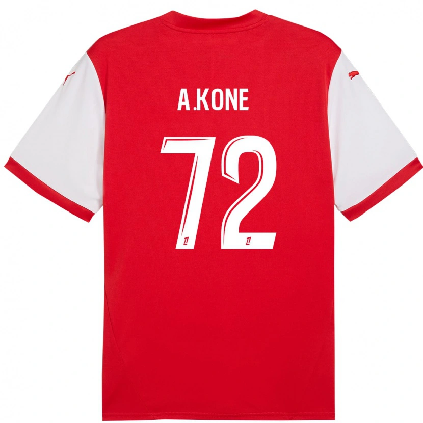 Danxen Mujer Camiseta Amadou Koné #72 Rojo Blanco 1ª Equipación 2024/25 La Camisa