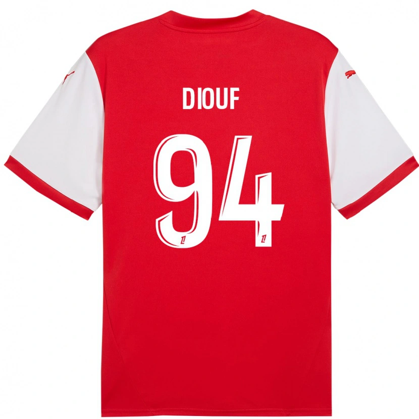 Danxen Mujer Camiseta Yehvann Diouf #94 Rojo Blanco 1ª Equipación 2024/25 La Camisa