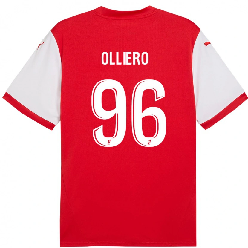 Danxen Mujer Camiseta Alexandre Olliero #96 Rojo Blanco 1ª Equipación 2024/25 La Camisa