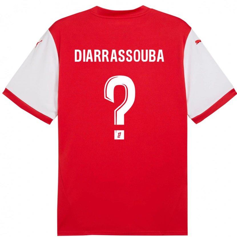 Danxen Mujer Camiseta Tidiane Diarrassouba #0 Rojo Blanco 1ª Equipación 2024/25 La Camisa