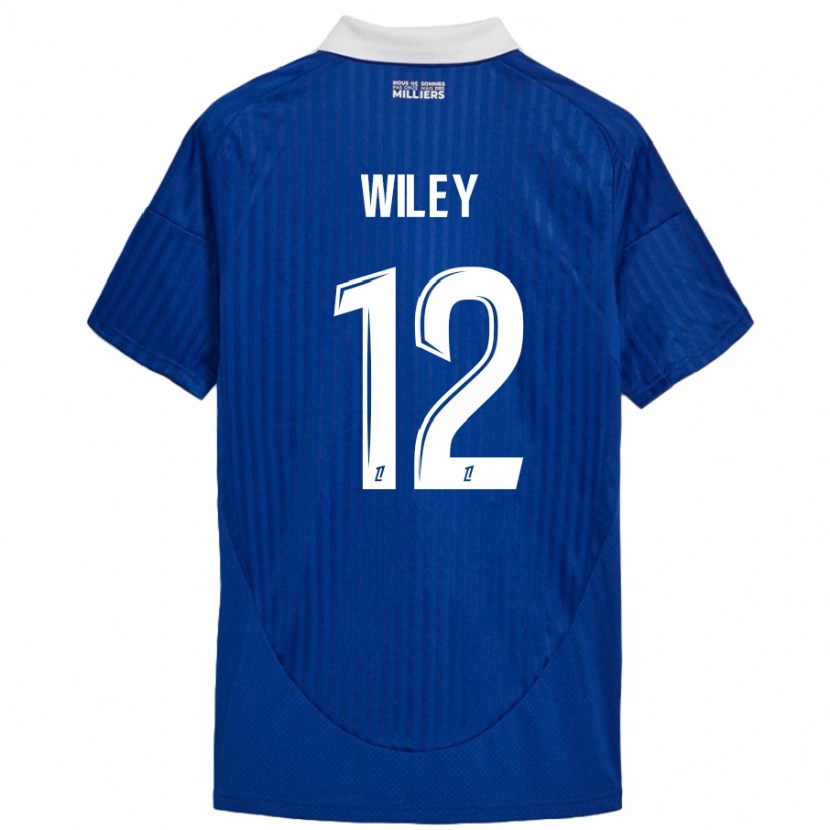 Danxen Mujer Camiseta Caleb Wiley #12 Azul Blanco 1ª Equipación 2024/25 La Camisa