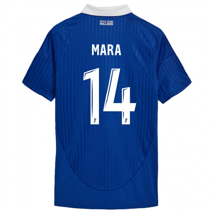 Danxen Mujer Camiseta Sékou Mara #14 Azul Blanco 1ª Equipación 2024/25 La Camisa