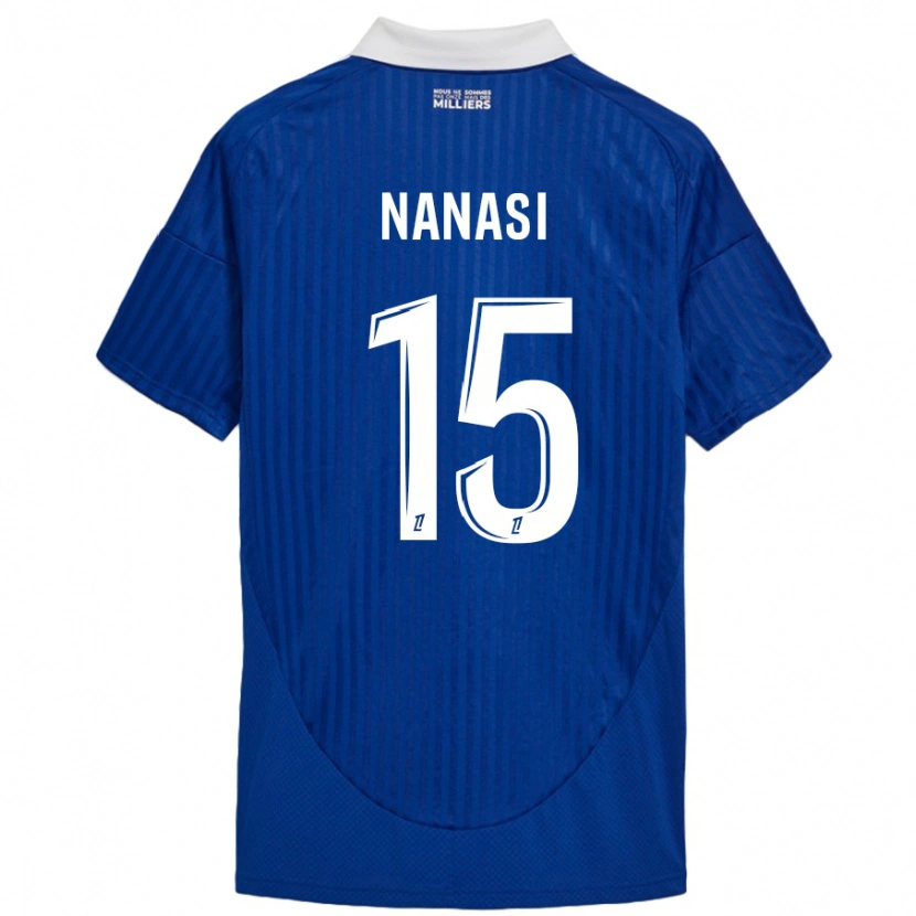 Danxen Mujer Camiseta Sebastian Nanasi #15 Azul Blanco 1ª Equipación 2024/25 La Camisa