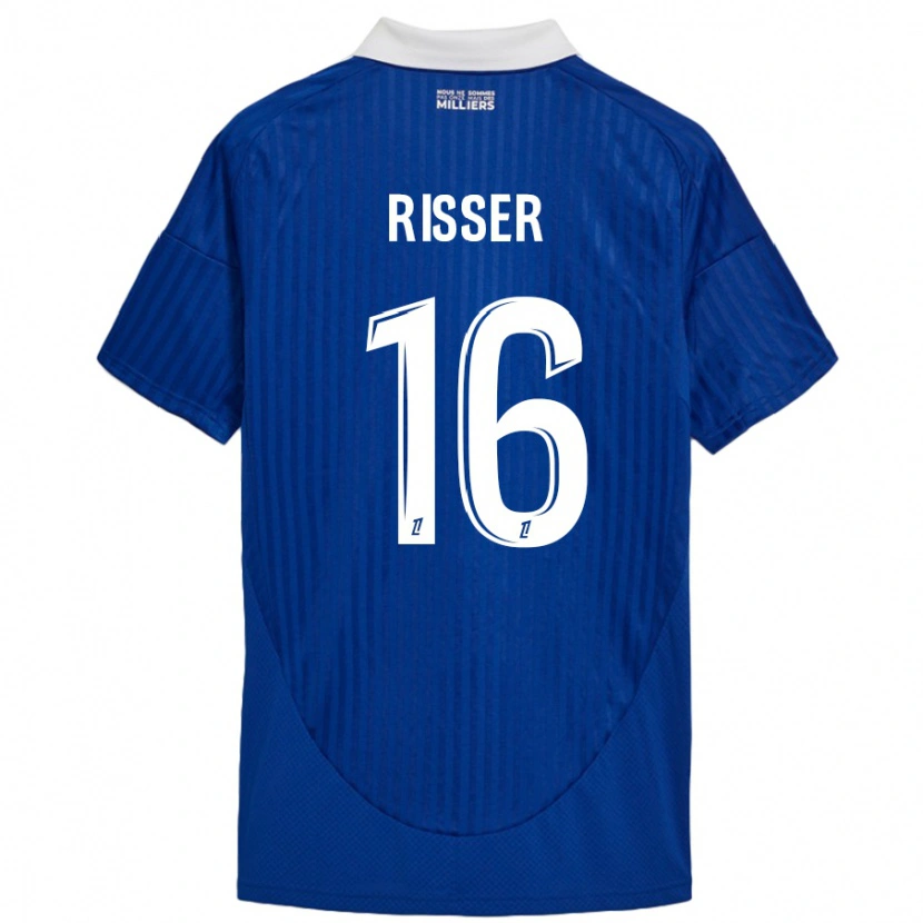 Danxen Mujer Camiseta Robin Risser #16 Azul Blanco 1ª Equipación 2024/25 La Camisa