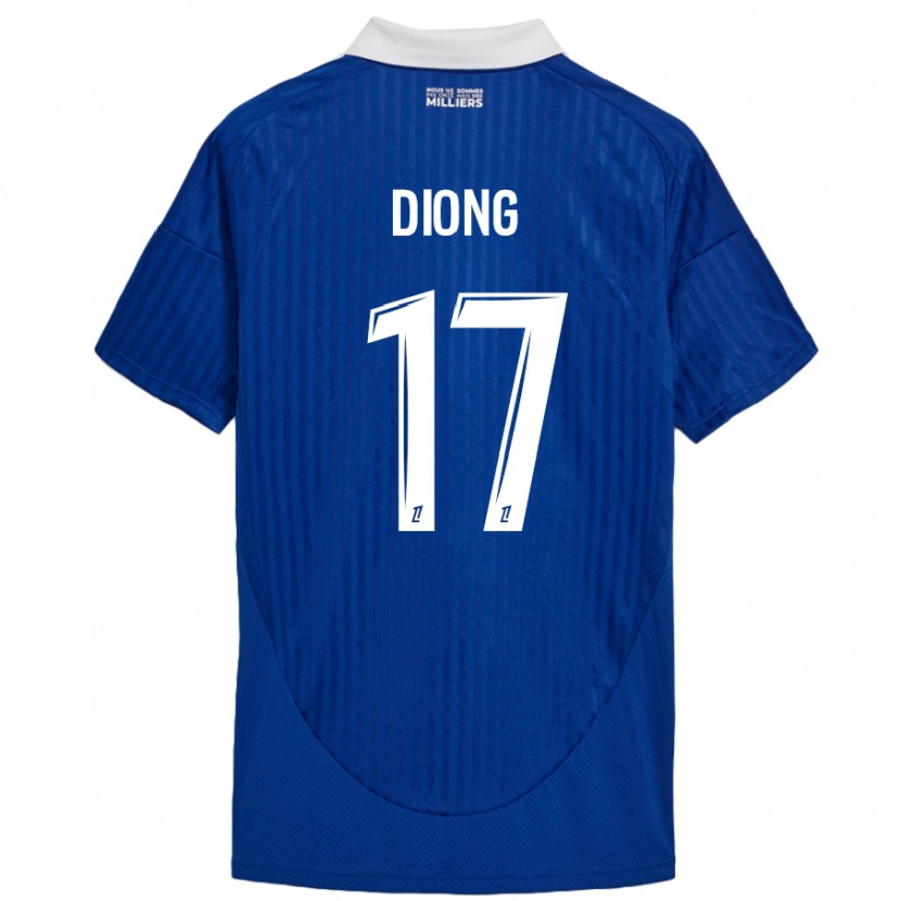 Danxen Mujer Camiseta Pape Diong #17 Azul Blanco 1ª Equipación 2024/25 La Camisa