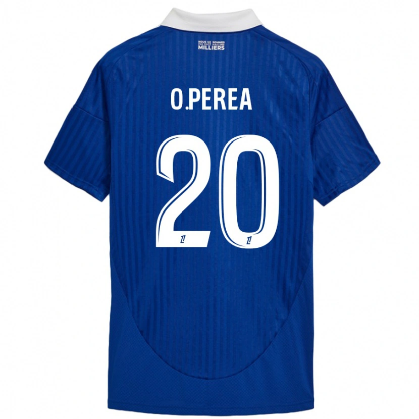 Danxen Mujer Camiseta Óscar Perea #20 Azul Blanco 1ª Equipación 2024/25 La Camisa