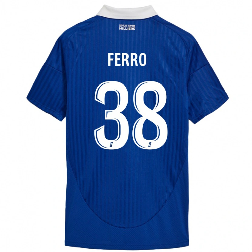 Danxen Mujer Camiseta Nolan Ferro #38 Azul Blanco 1ª Equipación 2024/25 La Camisa