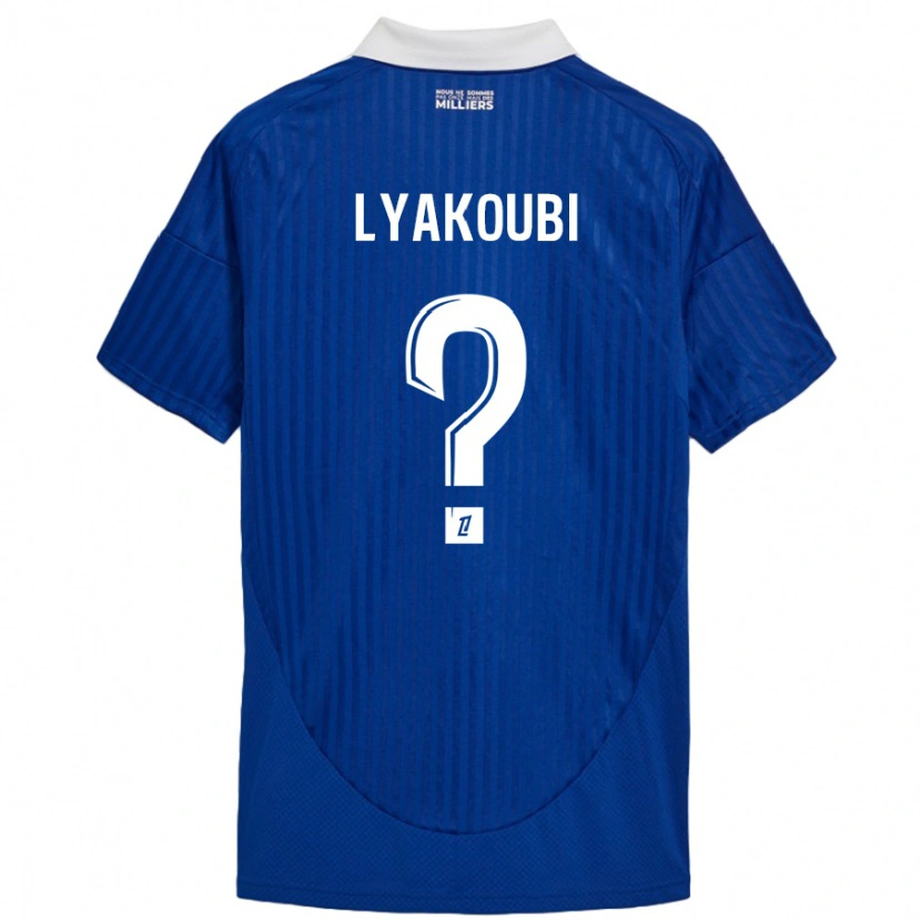 Danxen Mujer Camiseta Oussama Lyakoubi #0 Azul Blanco 1ª Equipación 2024/25 La Camisa