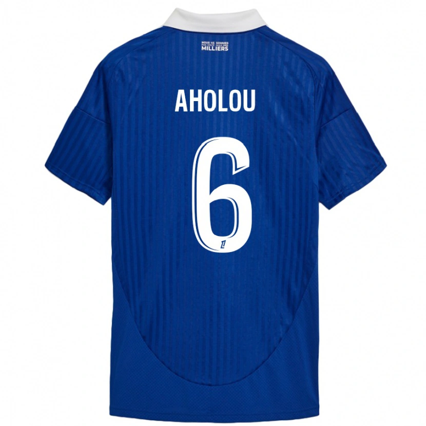 Danxen Mujer Camiseta Jean-Eudes Aholou #6 Azul Blanco 1ª Equipación 2024/25 La Camisa