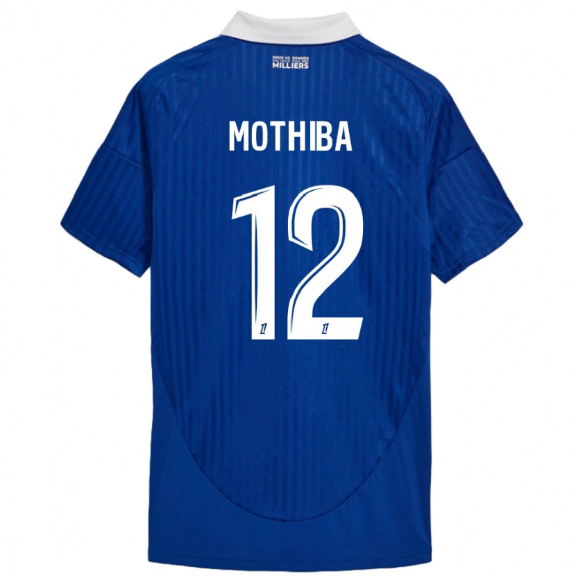 Danxen Mujer Camiseta Lebo Mothiba #12 Azul Blanco 1ª Equipación 2024/25 La Camisa