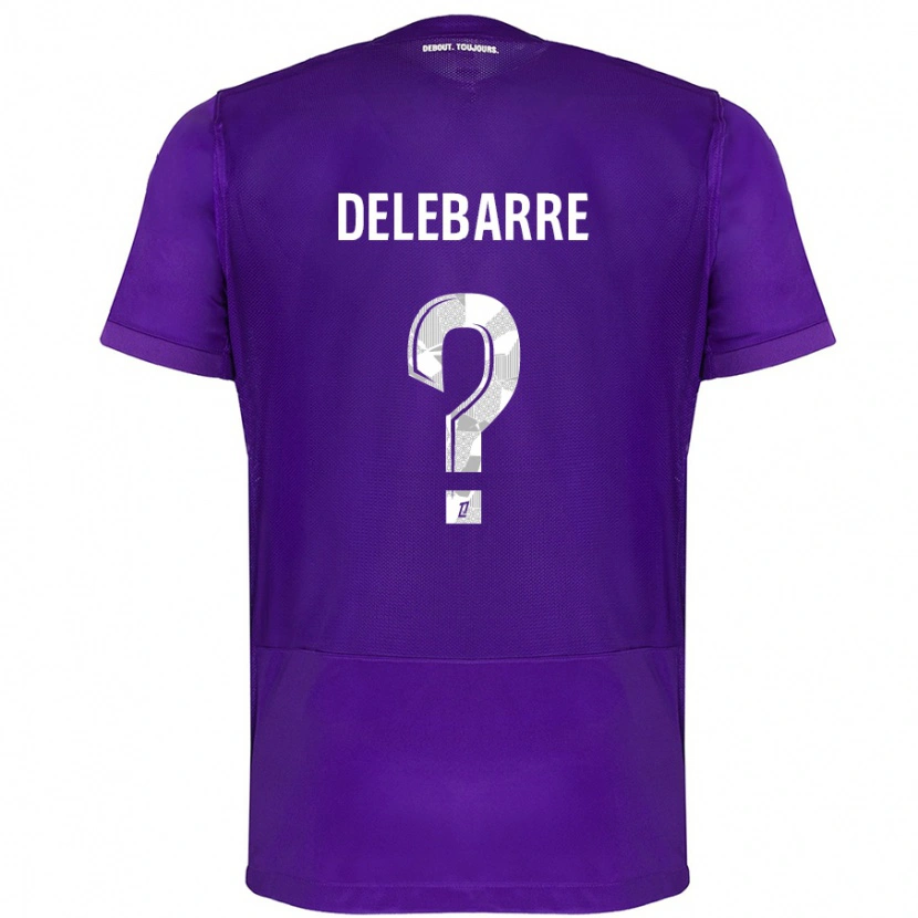 Danxen Mujer Camiseta Mathis Delebarre #0 Morado Blanco 1ª Equipación 2024/25 La Camisa