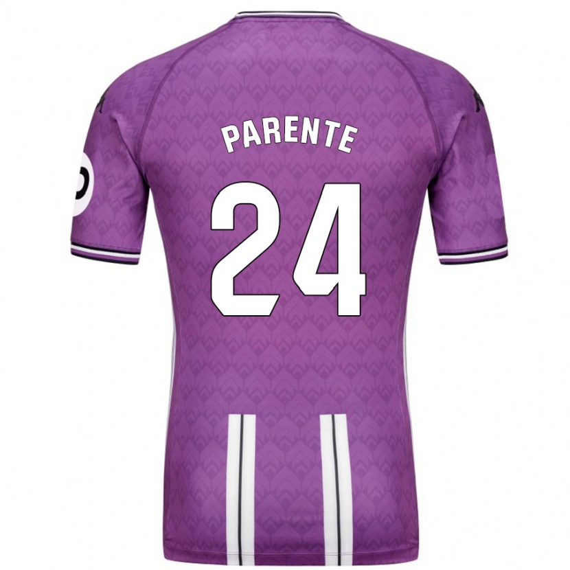 Danxen Mujer Camiseta Iago Parente #24 Púrpura Blanco 1ª Equipación 2024/25 La Camisa