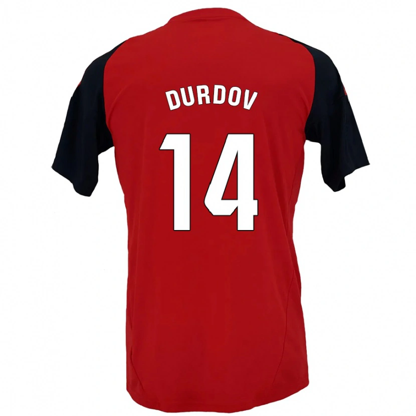 Danxen Mujer Camiseta Ivan Durdov #14 Rojo Negro 1ª Equipación 2024/25 La Camisa