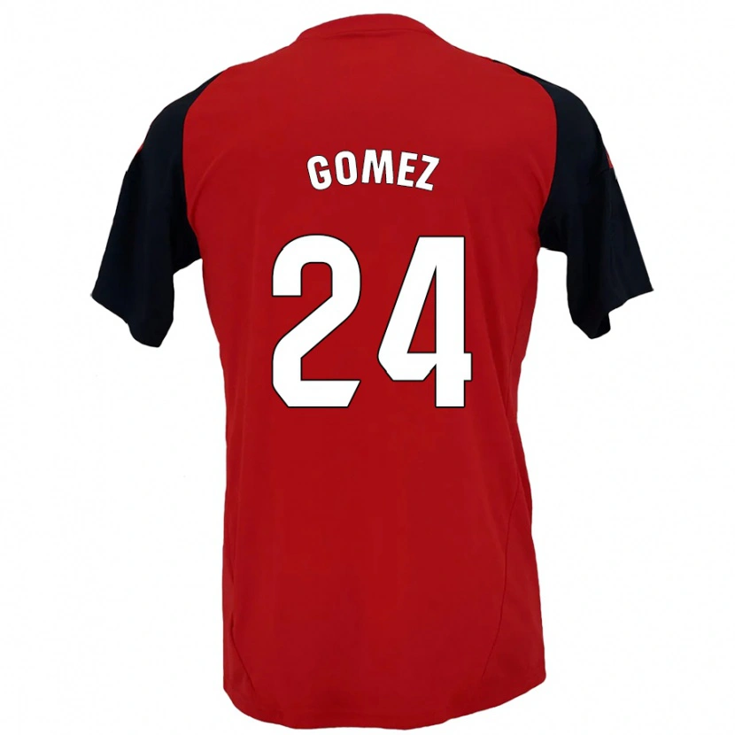 Danxen Mujer Camiseta Jonathan Gómez #24 Rojo Negro 1ª Equipación 2024/25 La Camisa