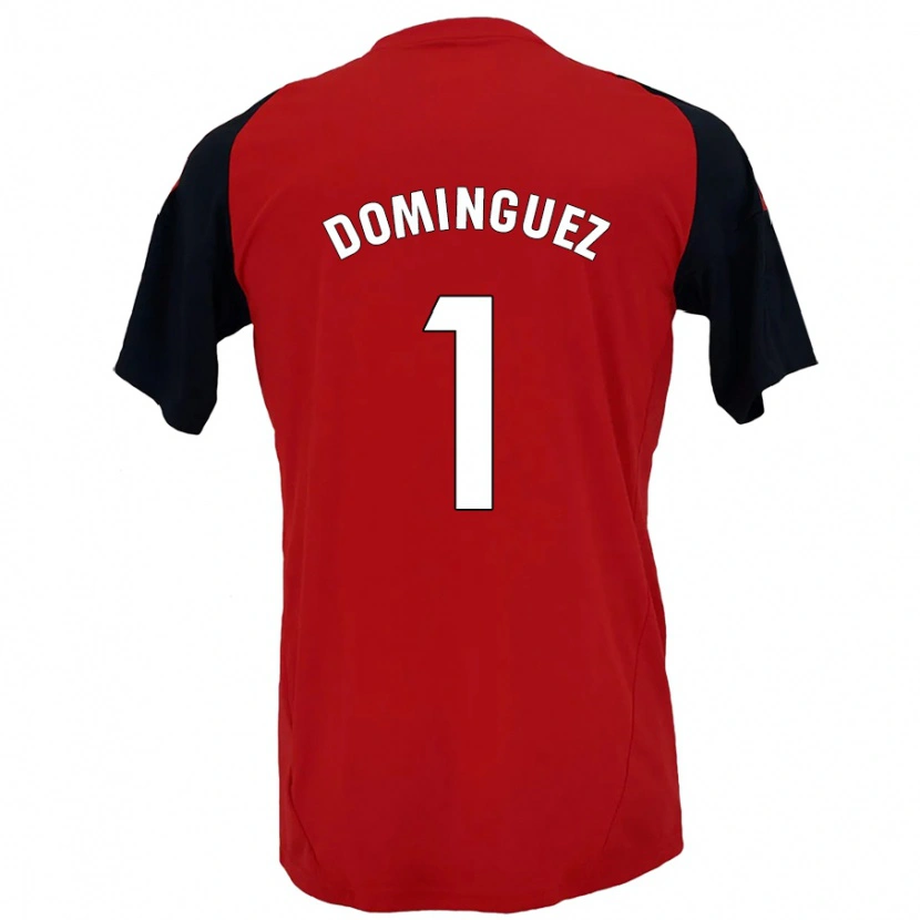 Danxen Mujer Camiseta Iago Domínguez #1 Rojo Negro 1ª Equipación 2024/25 La Camisa