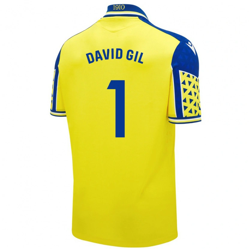 Danxen Mujer Camiseta David Gil #1 Amarillo Azul 1ª Equipación 2024/25 La Camisa