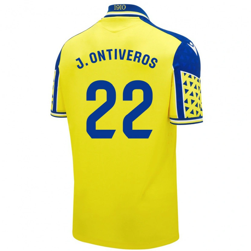 Danxen Mujer Camiseta Javi Ontiveros #22 Amarillo Azul 1ª Equipación 2024/25 La Camisa