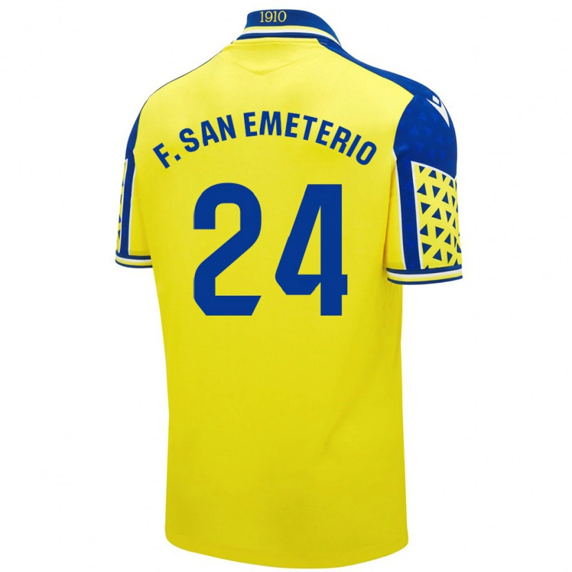 Danxen Mujer Camiseta Fede San Emeterio #24 Amarillo Azul 1ª Equipación 2024/25 La Camisa