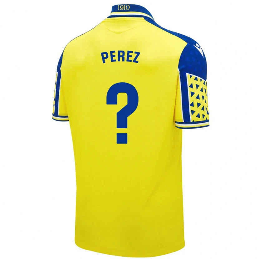 Danxen Mujer Camiseta Ángel Pérez #0 Amarillo Azul 1ª Equipación 2024/25 La Camisa