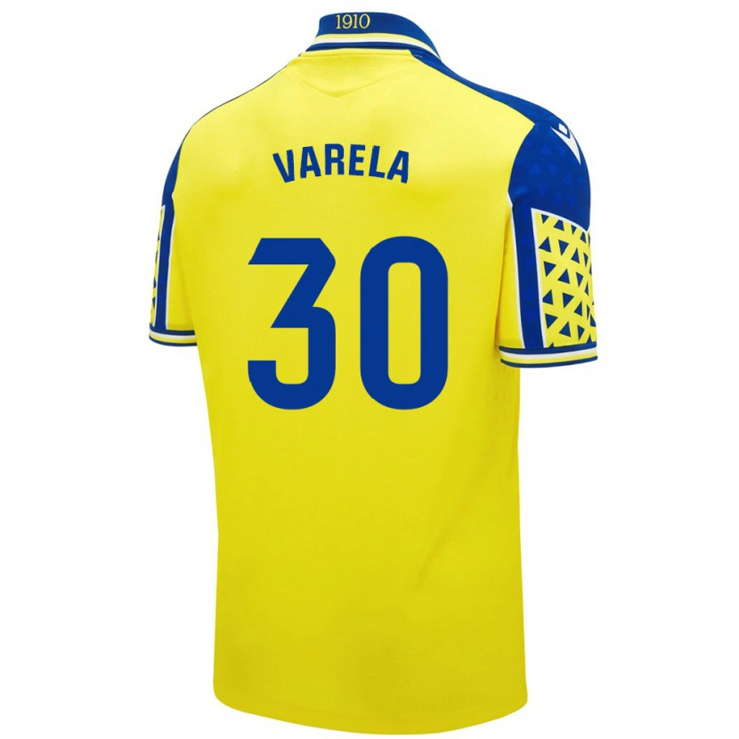 Danxen Mujer Camiseta Brandon Varela #30 Amarillo Azul 1ª Equipación 2024/25 La Camisa