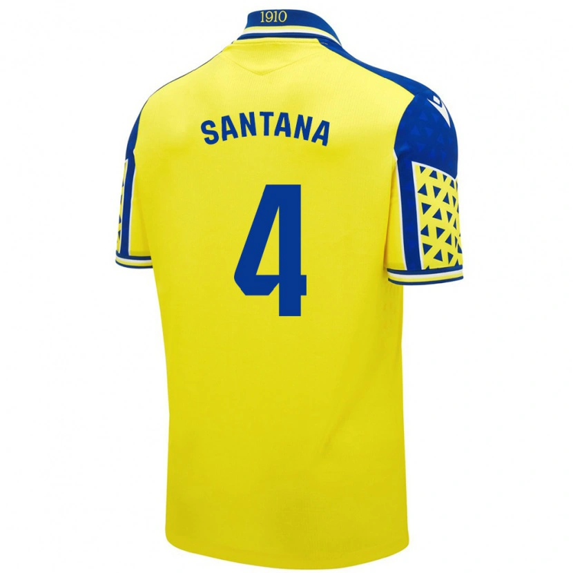 Danxen Mujer Camiseta María Del Carmen Santana Vázquez #4 Amarillo Azul 1ª Equipación 2024/25 La Camisa