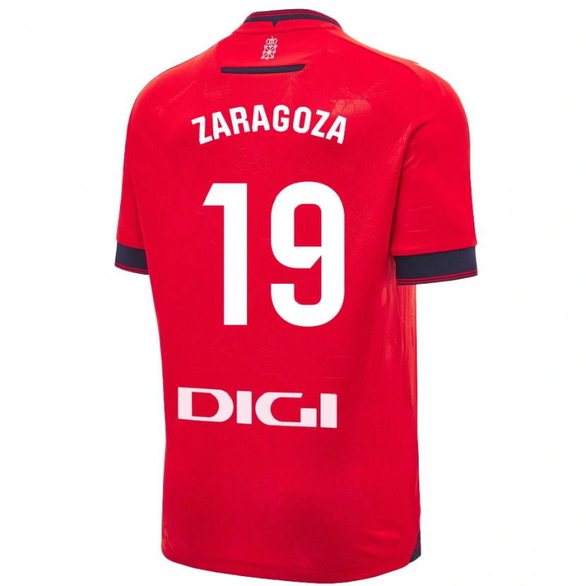 Danxen Mujer Camiseta Bryan Zaragoza #19 Rojo Blanco 1ª Equipación 2024/25 La Camisa