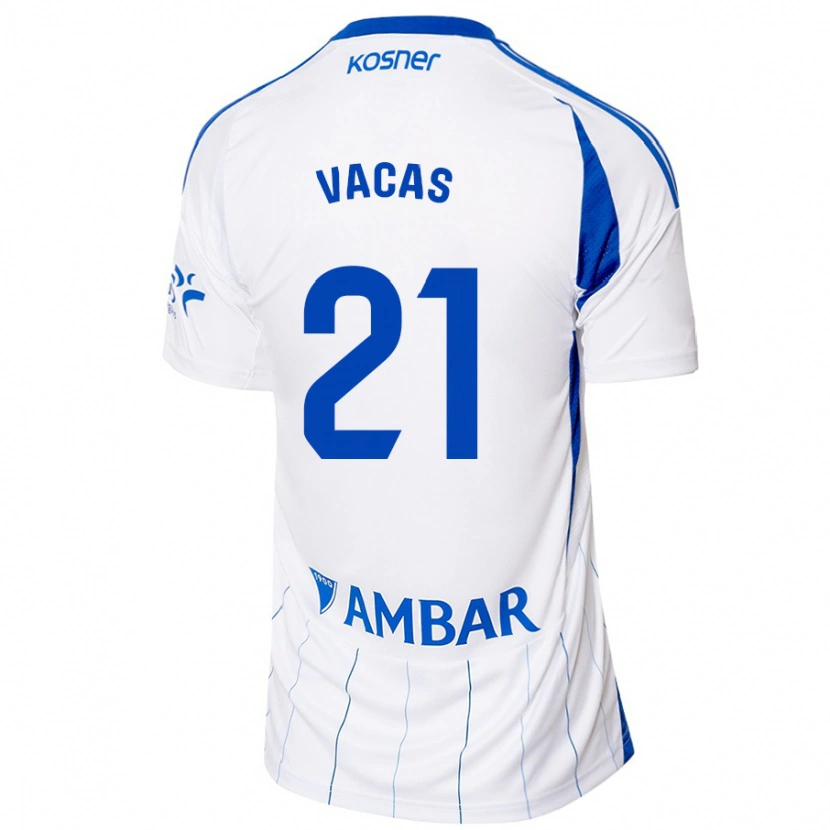 Danxen Mujer Camiseta Óscar Vacas #21 Rojo Blanco 1ª Equipación 2024/25 La Camisa