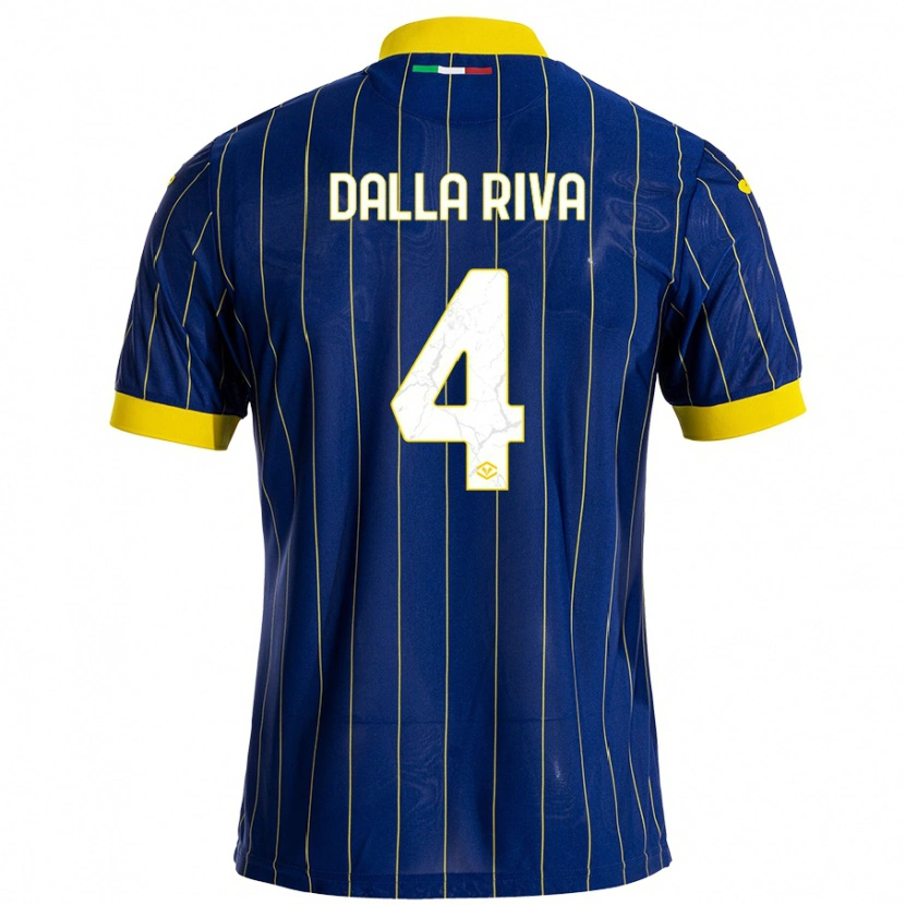 Danxen Mujer Camiseta Stefano Dalla Riva #4 Azul Amarillo 1ª Equipación 2024/25 La Camisa