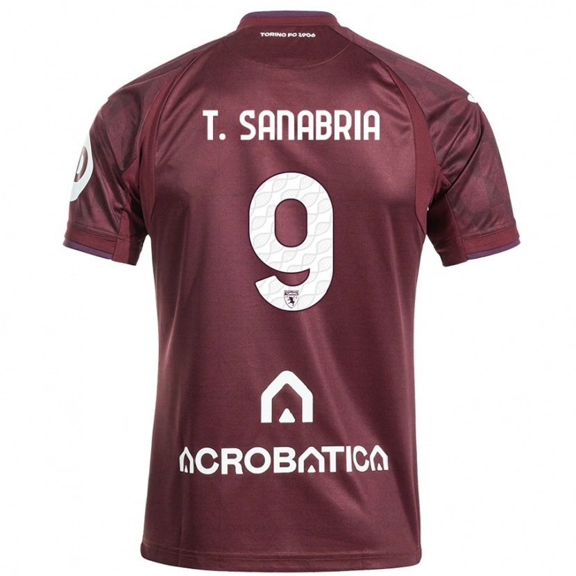 Danxen Mujer Camiseta Antonio Sanabria #9 Granate Blanco 1ª Equipación 2024/25 La Camisa