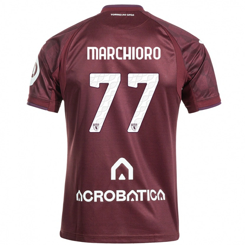 Danxen Mujer Camiseta Raffaele Marchioro #77 Granate Blanco 1ª Equipación 2024/25 La Camisa