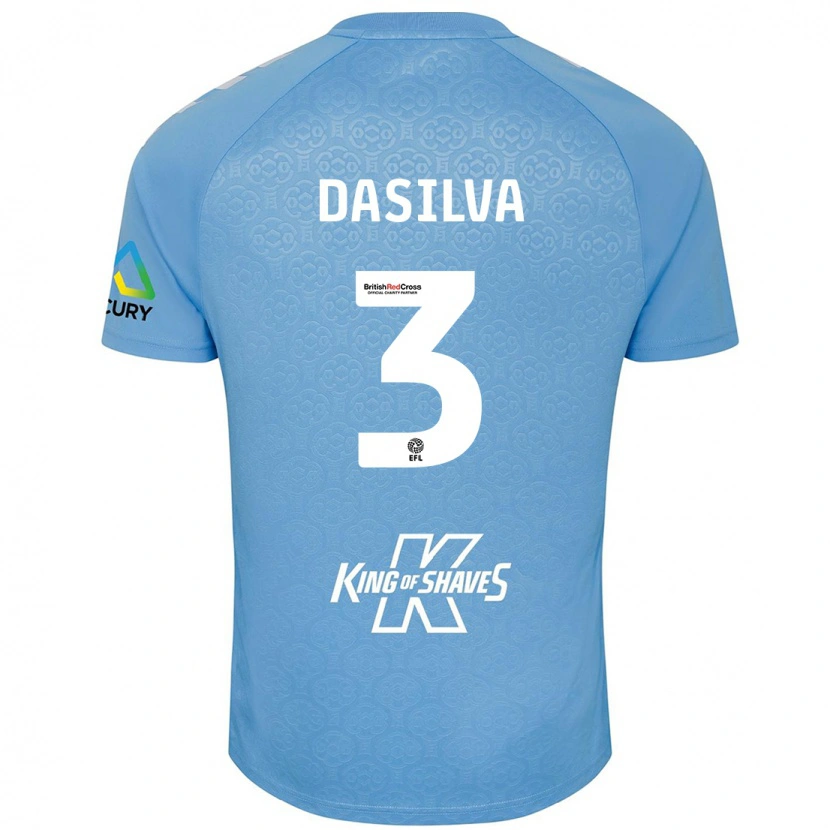 Danxen Mujer Camiseta Jay Dasilva #3 Azul Blanco 1ª Equipación 2024/25 La Camisa