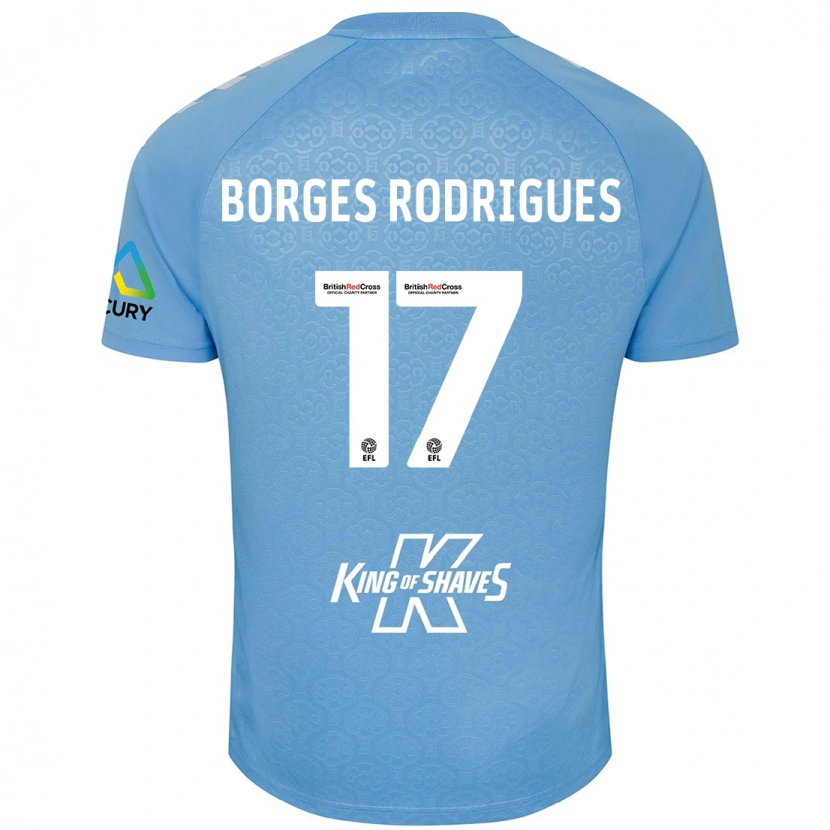 Danxen Mujer Camiseta Raphael Borges Rodrigues #17 Azul Blanco 1ª Equipación 2024/25 La Camisa