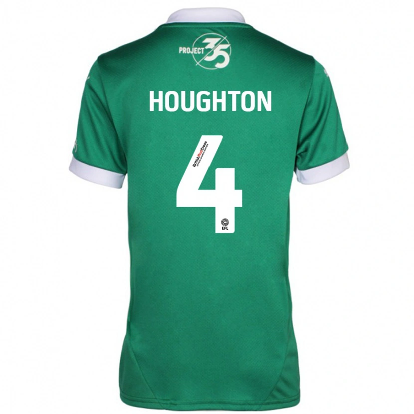 Danxen Mujer Camiseta Jordan Houghton #4 Verde Blanco 1ª Equipación 2024/25 La Camisa