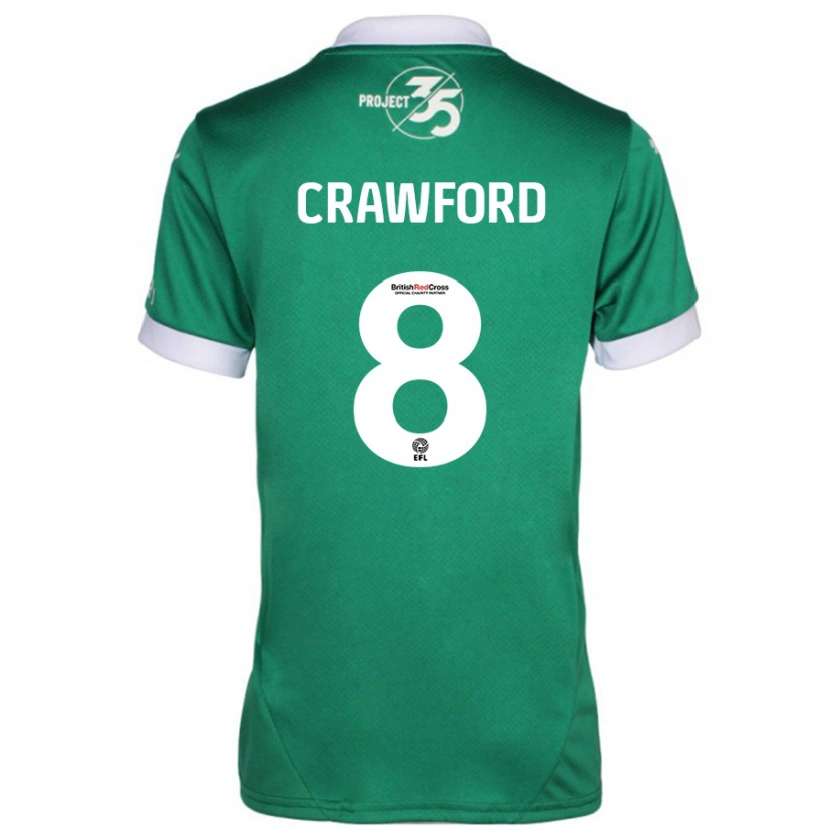 Danxen Mujer Camiseta Imy Crawford #8 Verde Blanco 1ª Equipación 2024/25 La Camisa