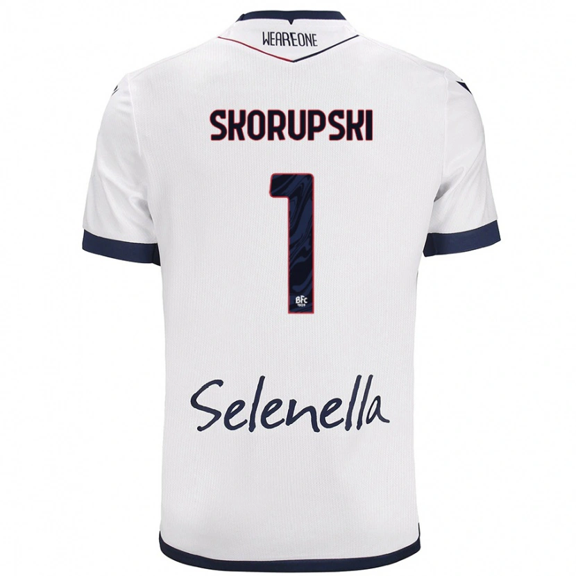 Danxen Mujer Camiseta Lukasz Skorupski #1 Blanco Azul Real 2ª Equipación 2024/25 La Camisa