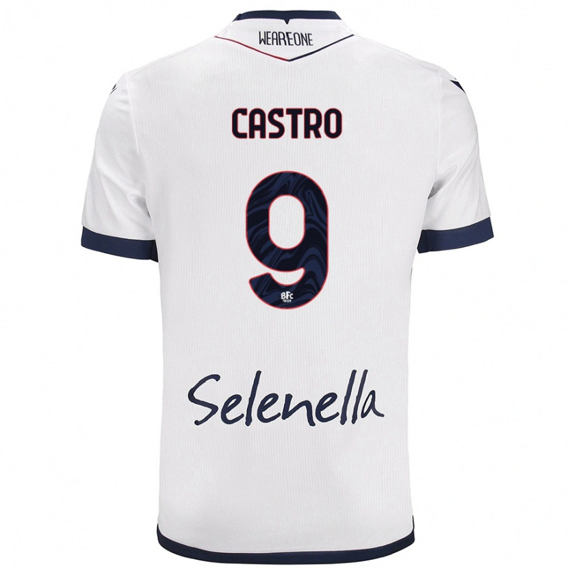 Danxen Mujer Camiseta Santiago Castro #9 Blanco Azul Real 2ª Equipación 2024/25 La Camisa