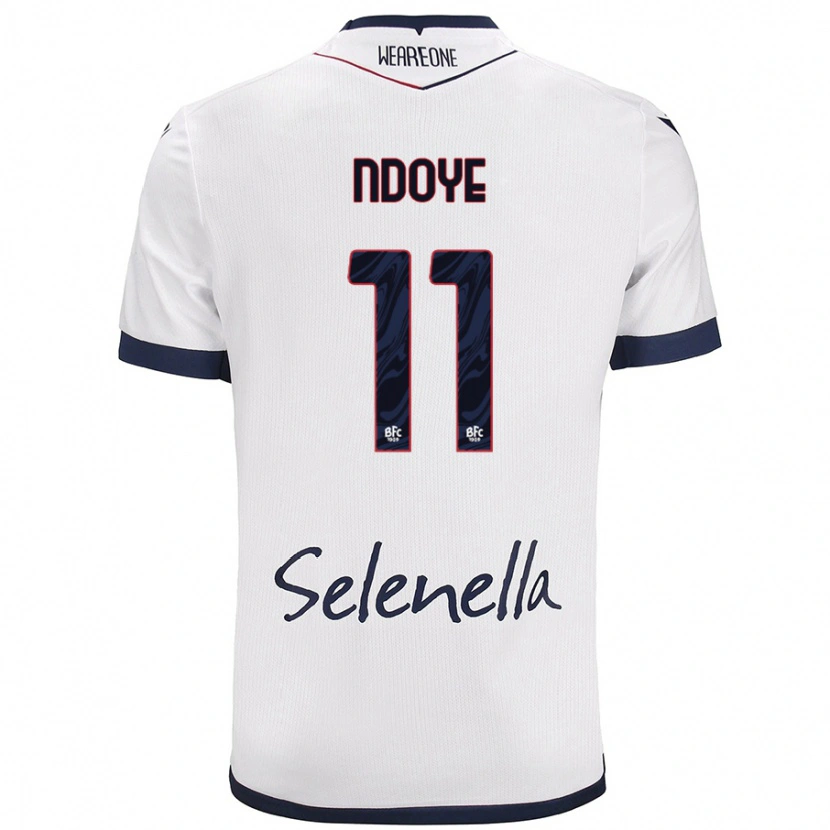 Danxen Mujer Camiseta Dan Ndoye #11 Blanco Azul Real 2ª Equipación 2024/25 La Camisa