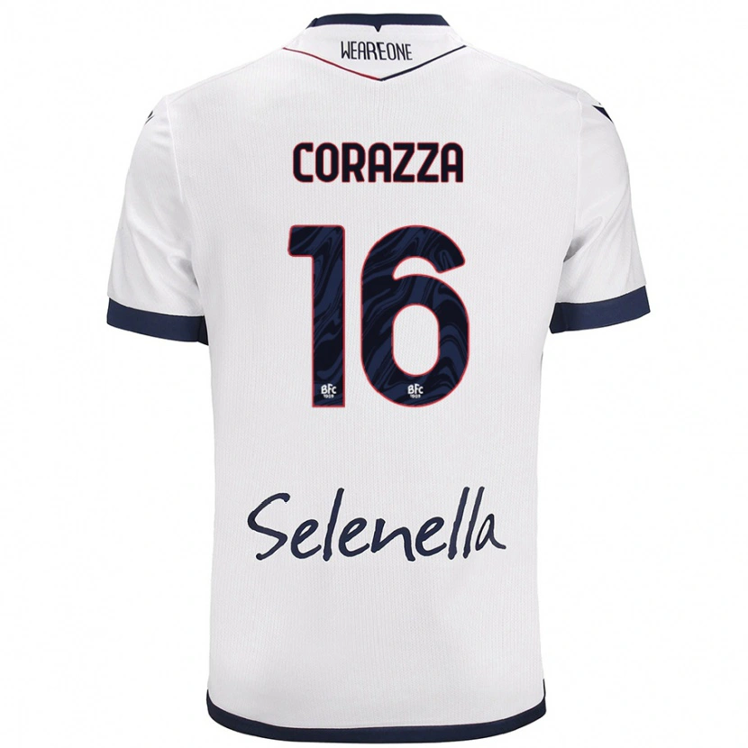 Danxen Mujer Camiseta Tommaso Corazza #16 Blanco Azul Real 2ª Equipación 2024/25 La Camisa