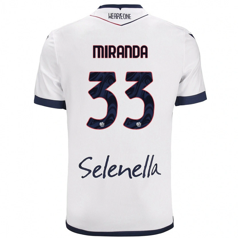 Danxen Mujer Camiseta Juan Miranda #33 Blanco Azul Real 2ª Equipación 2024/25 La Camisa