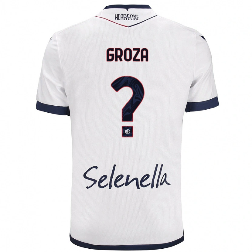 Danxen Mujer Camiseta Darius Groza #0 Blanco Azul Real 2ª Equipación 2024/25 La Camisa