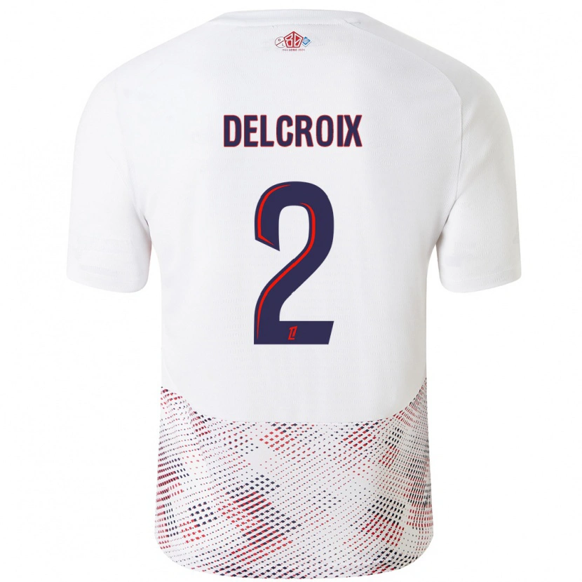 Danxen Mujer Camiseta Céleste Delcroix #2 Blanco Azul Real 2ª Equipación 2024/25 La Camisa