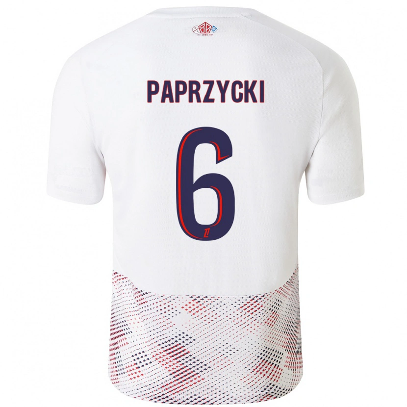 Danxen Mujer Camiseta Aurore Paprzycki #6 Blanco Azul Real 2ª Equipación 2024/25 La Camisa