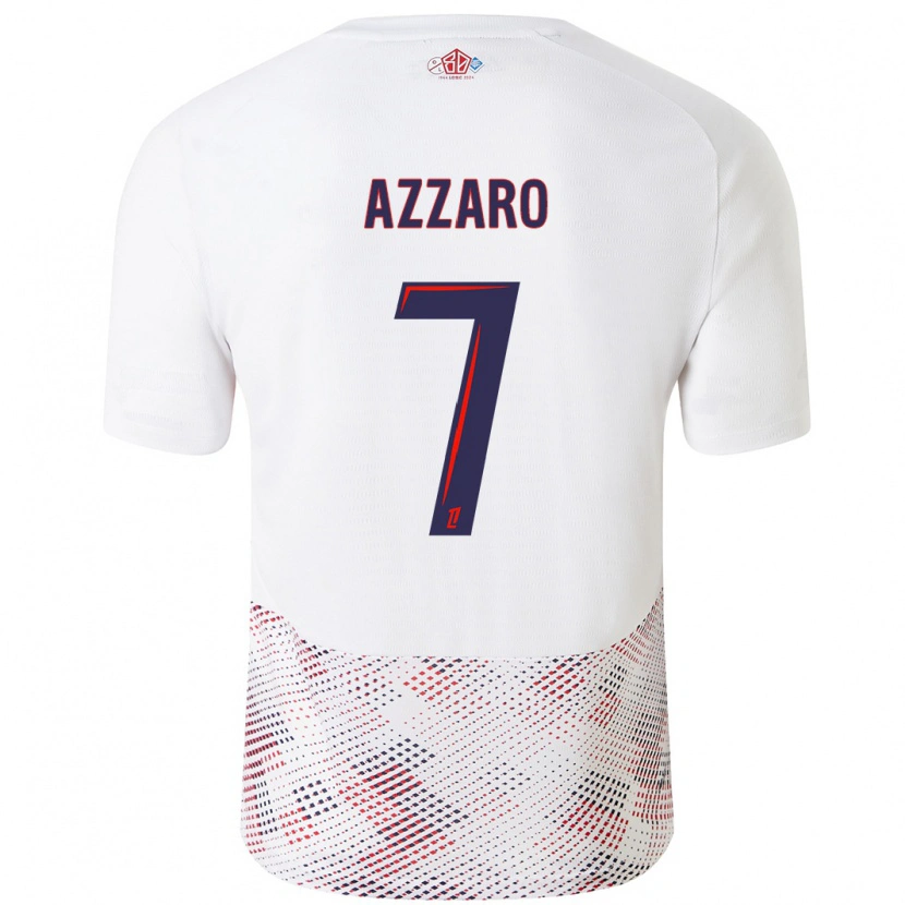 Danxen Mujer Camiseta Lorena Azzaro #7 Blanco Azul Real 2ª Equipación 2024/25 La Camisa