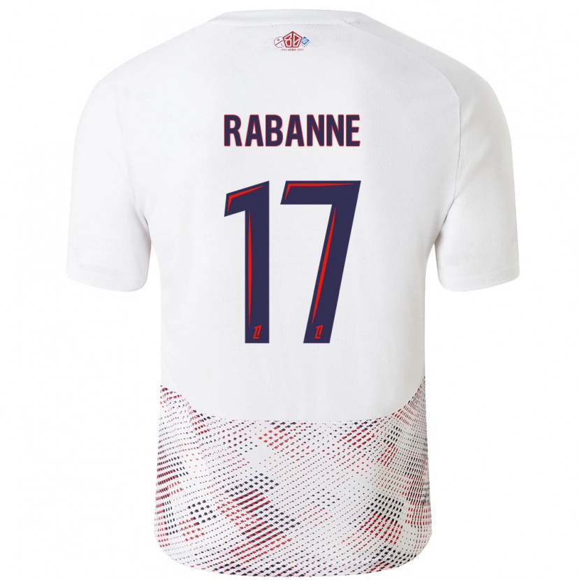 Danxen Mujer Camiseta Julie Rabanne #17 Blanco Azul Real 2ª Equipación 2024/25 La Camisa